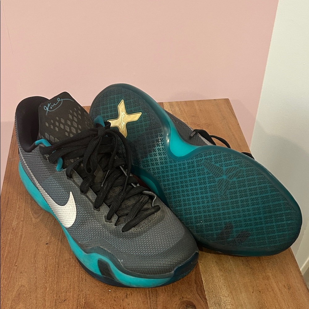Nike Gray and Teal Athletic Shoes